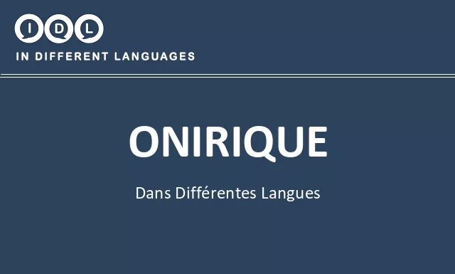 Onirique dans différentes langues - Image