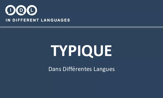 Typique dans différentes langues - Image