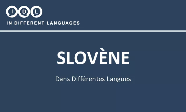 Slovène dans différentes langues - Image