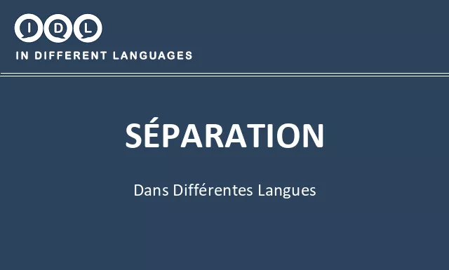 Séparation dans différentes langues - Image