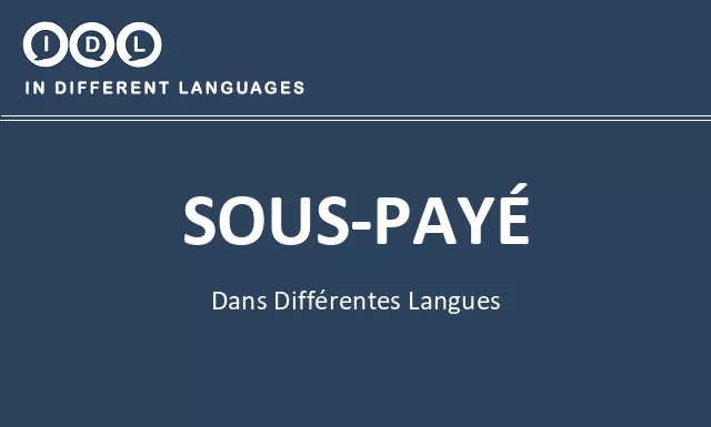 Sous-payé dans différentes langues - Image