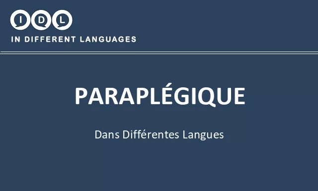 Paraplégique dans différentes langues - Image