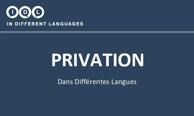 Privation dans différentes langues - Image