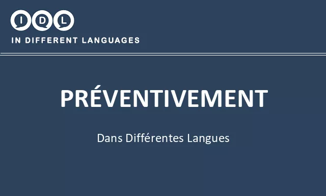 Préventivement dans différentes langues - Image