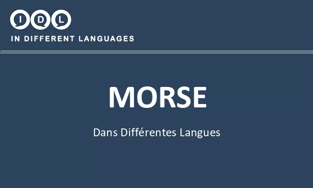 Morse dans différentes langues - Image