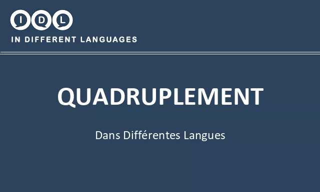 Quadruplement dans différentes langues - Image