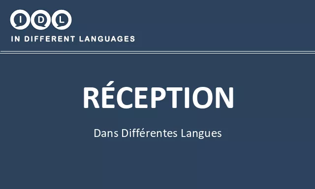 Réception dans différentes langues - Image