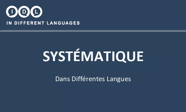 Systématique dans différentes langues - Image
