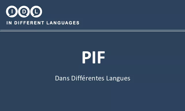 Pif dans différentes langues - Image