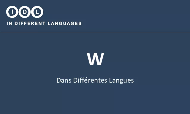 W dans différentes langues - Image