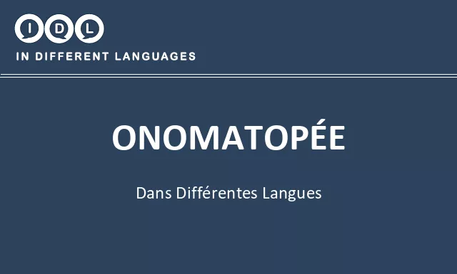 Onomatopée dans différentes langues - Image