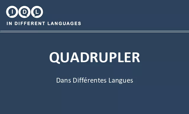 Quadrupler dans différentes langues - Image