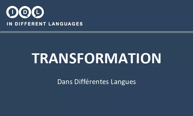 Transformation dans différentes langues - Image