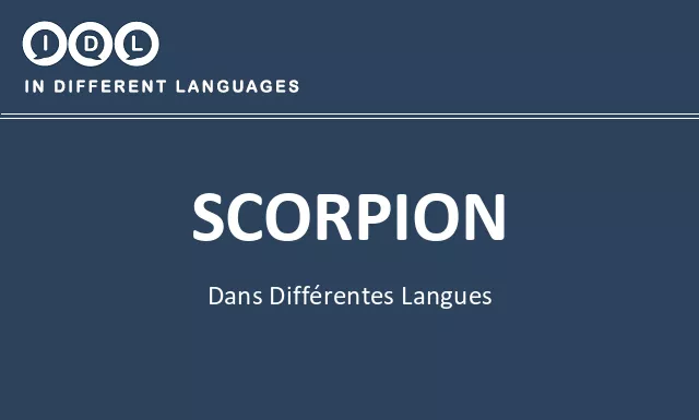 Scorpion dans différentes langues - Image