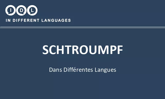 Schtroumpf dans différentes langues - Image