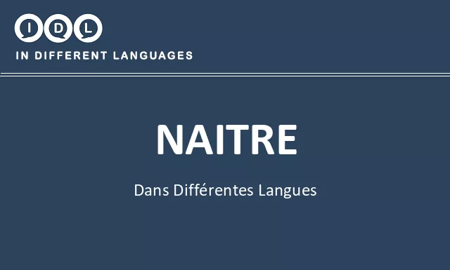 Naitre dans différentes langues - Image