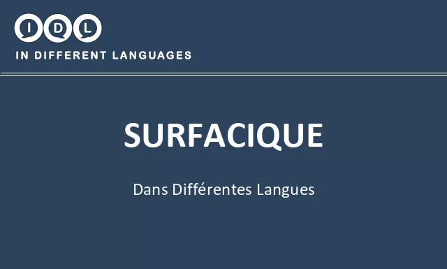 Surfacique dans différentes langues - Image