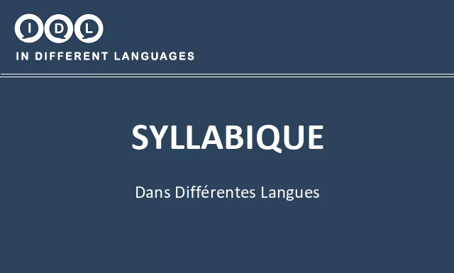 Syllabique dans différentes langues - Image