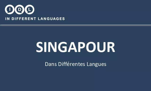 Singapour dans différentes langues - Image