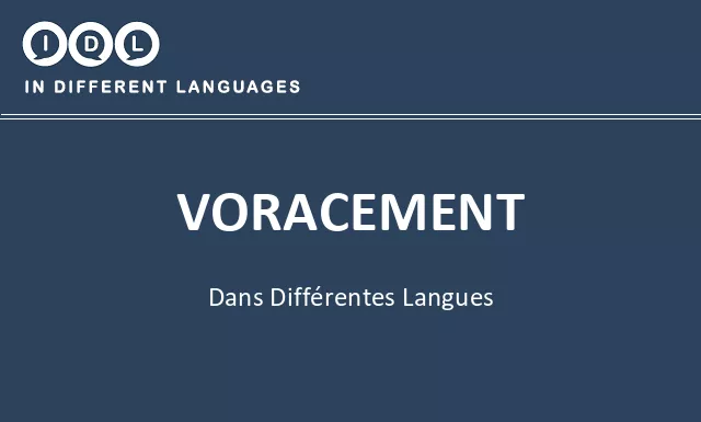 Voracement dans différentes langues - Image