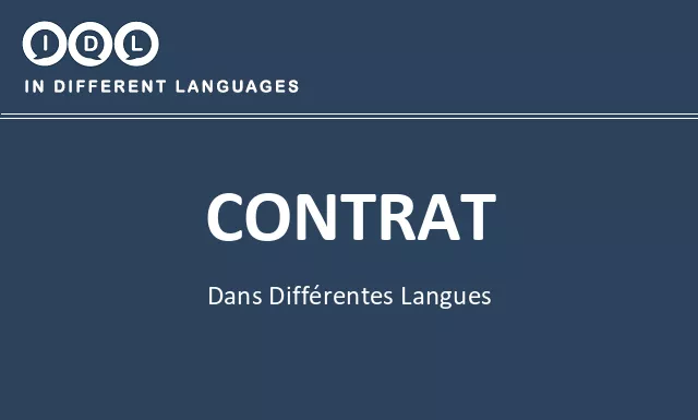 Contrat dans différentes langues - Image