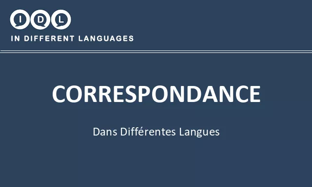 Correspondance dans différentes langues - Image
