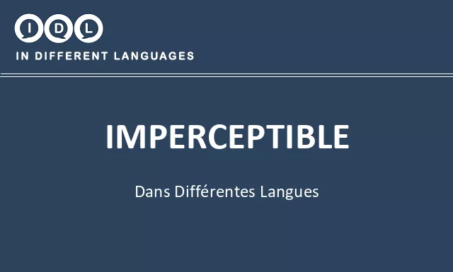 Imperceptible dans différentes langues - Image