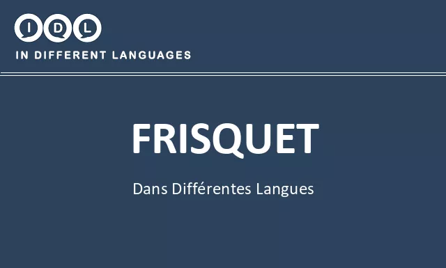 Frisquet dans différentes langues - Image