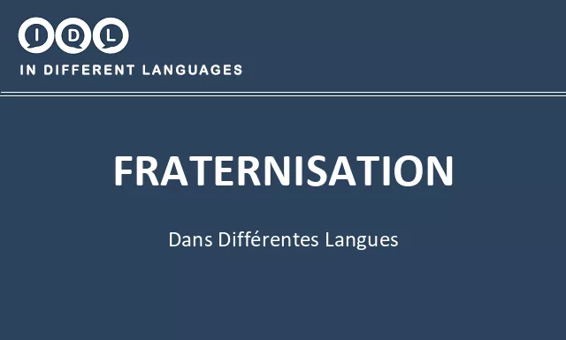 Fraternisation dans différentes langues - Image