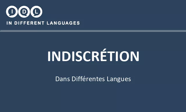 Indiscrétion dans différentes langues - Image