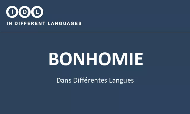 Bonhomie dans différentes langues - Image