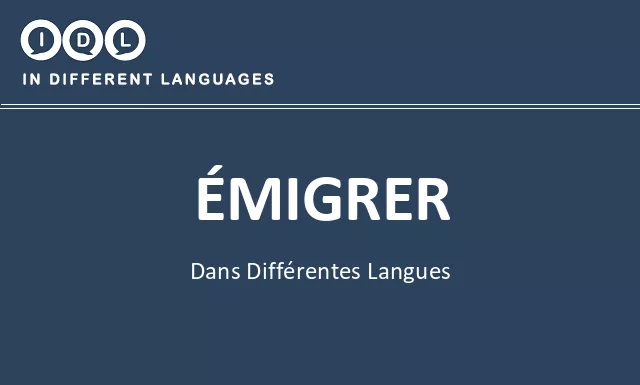 Émigrer dans différentes langues - Image