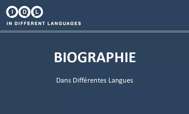 Biographie dans différentes langues - Image