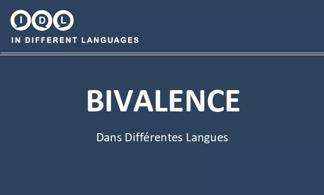 Bivalence dans différentes langues - Image