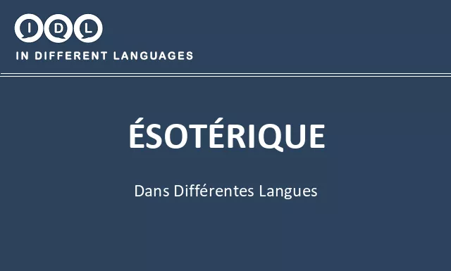 Ésotérique dans différentes langues - Image