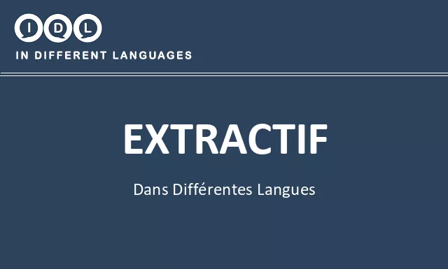 Extractif dans différentes langues - Image