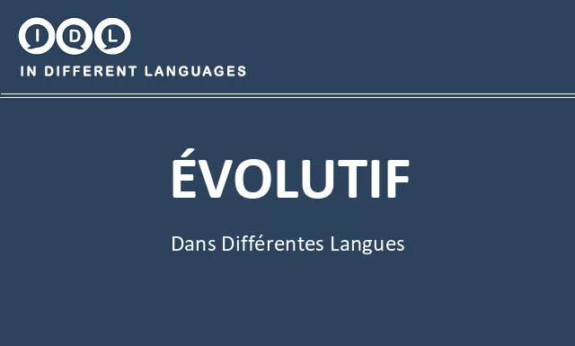 Évolutif dans différentes langues - Image