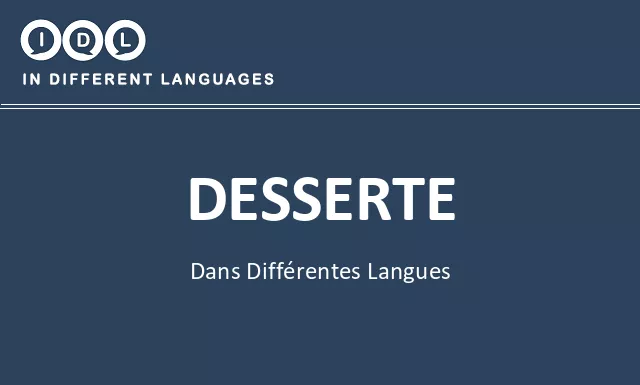 Desserte dans différentes langues - Image