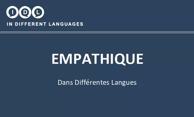 Empathique dans différentes langues - Image