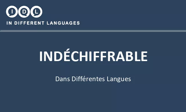 Indéchiffrable dans différentes langues - Image