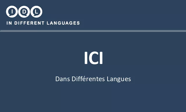 Ici dans différentes langues - Image
