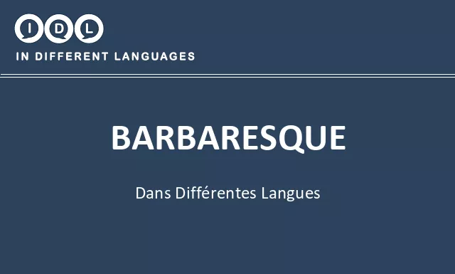 Barbaresque dans différentes langues - Image