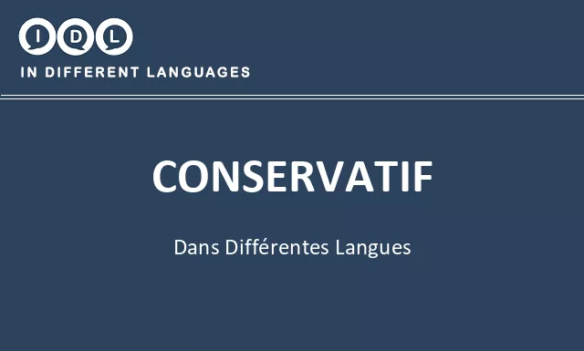 Conservatif dans différentes langues - Image