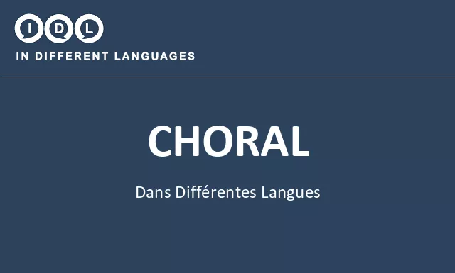 Choral dans différentes langues - Image