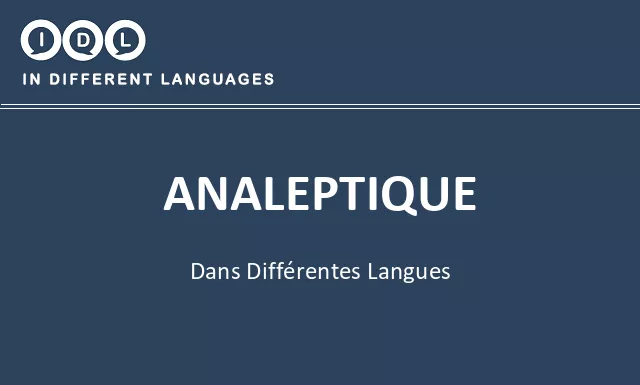 Analeptique dans différentes langues - Image