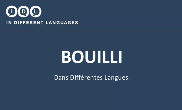 Bouilli dans différentes langues - Image