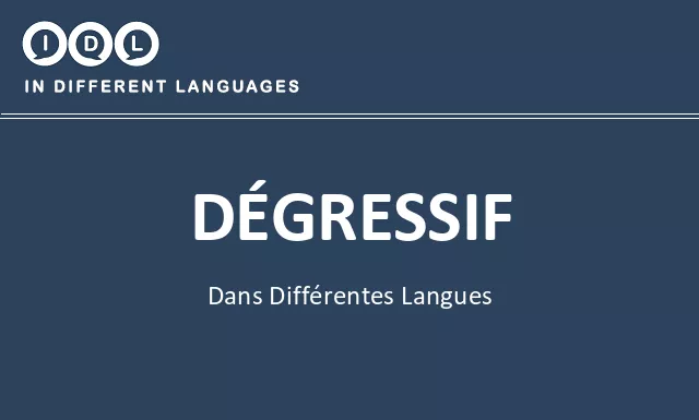 Dégressif dans différentes langues - Image