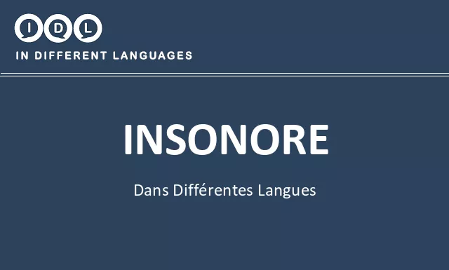 Insonore dans différentes langues - Image