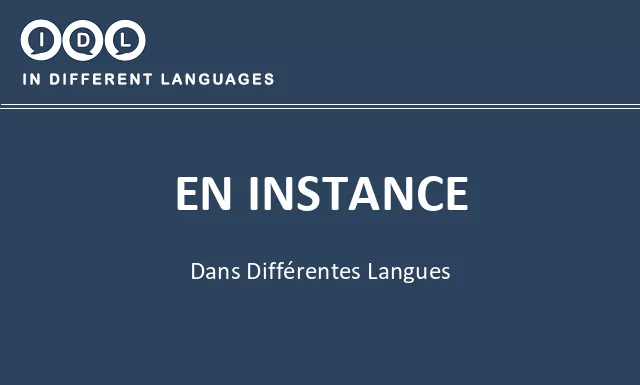 En instance dans différentes langues - Image