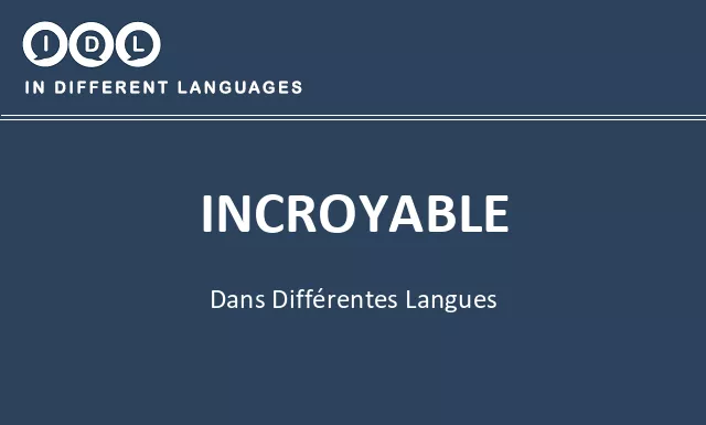 Incroyable dans différentes langues - Image